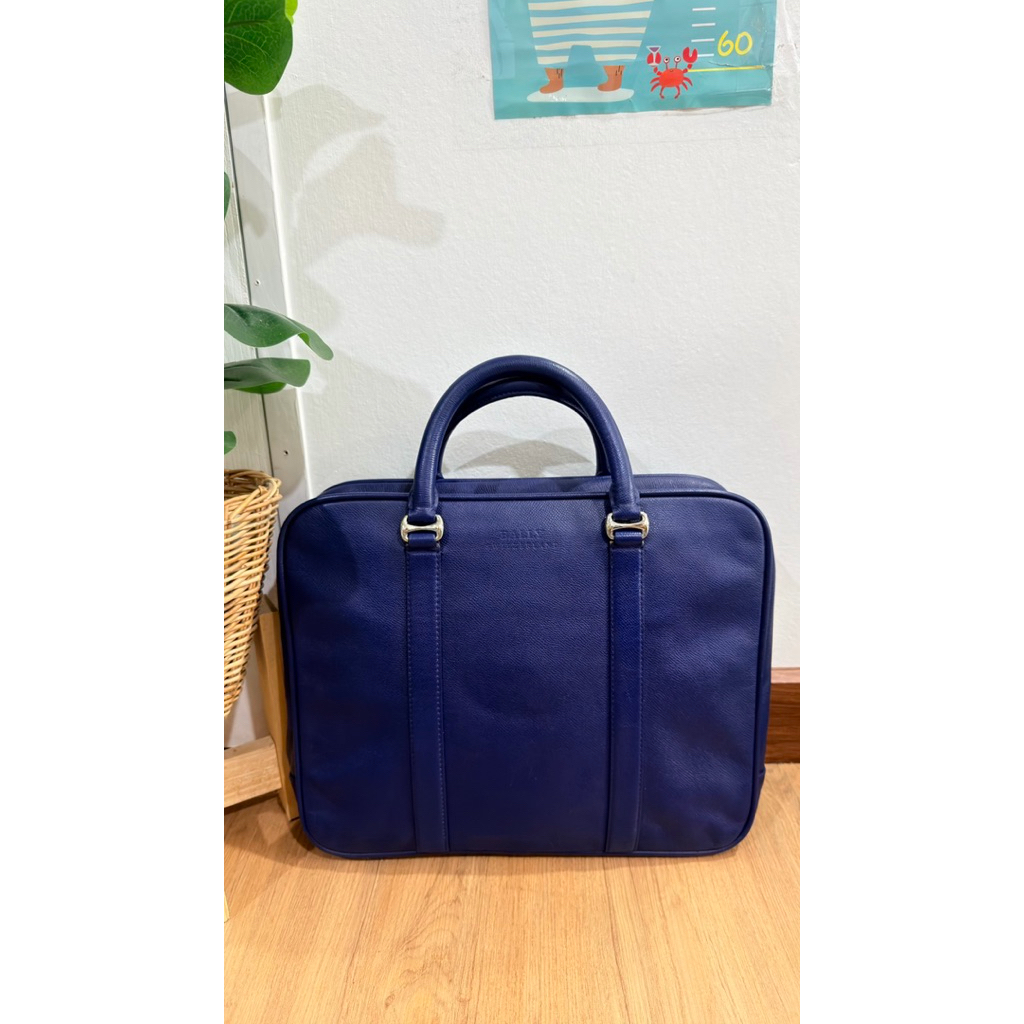 กระเป๋าเอกสาร BALLY สีน้ำเงิน(มือสอง ของแท้💯)