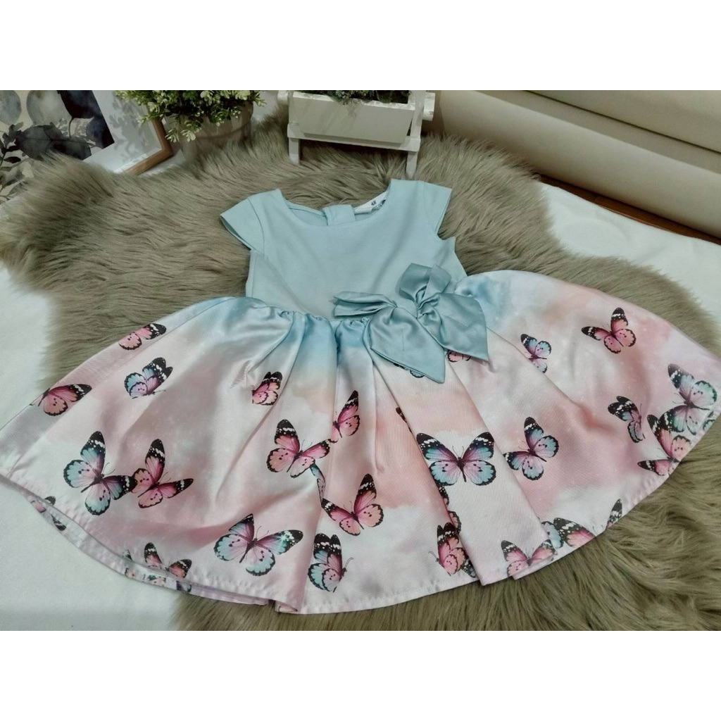 มือสอง‼️ H&M เดรสผีเสื้อ size EUR92