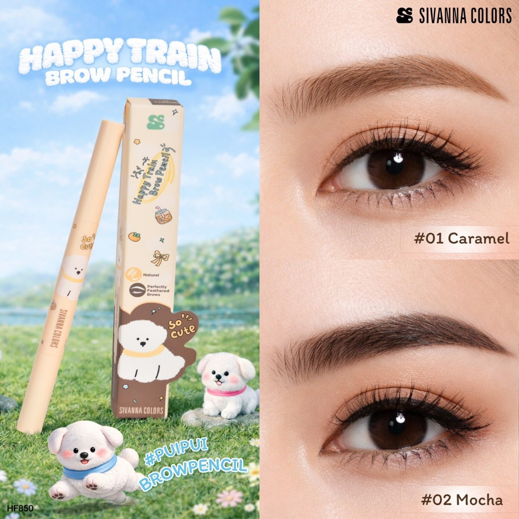 HF850 ดินสอเขียนคิ้วปุยปุย ซีเว่นน่า คัลเลอร์ส แฮปปี้ เทรน บราวน์ เพนซิล Sivanna Colors