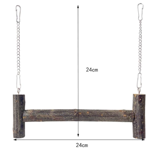 H-97 ชิงช้านกแก้ว ทำจากไม้แอปเปิ้ล นกสามารถกัดแทะได้ 24*24cm ของเล่นนก