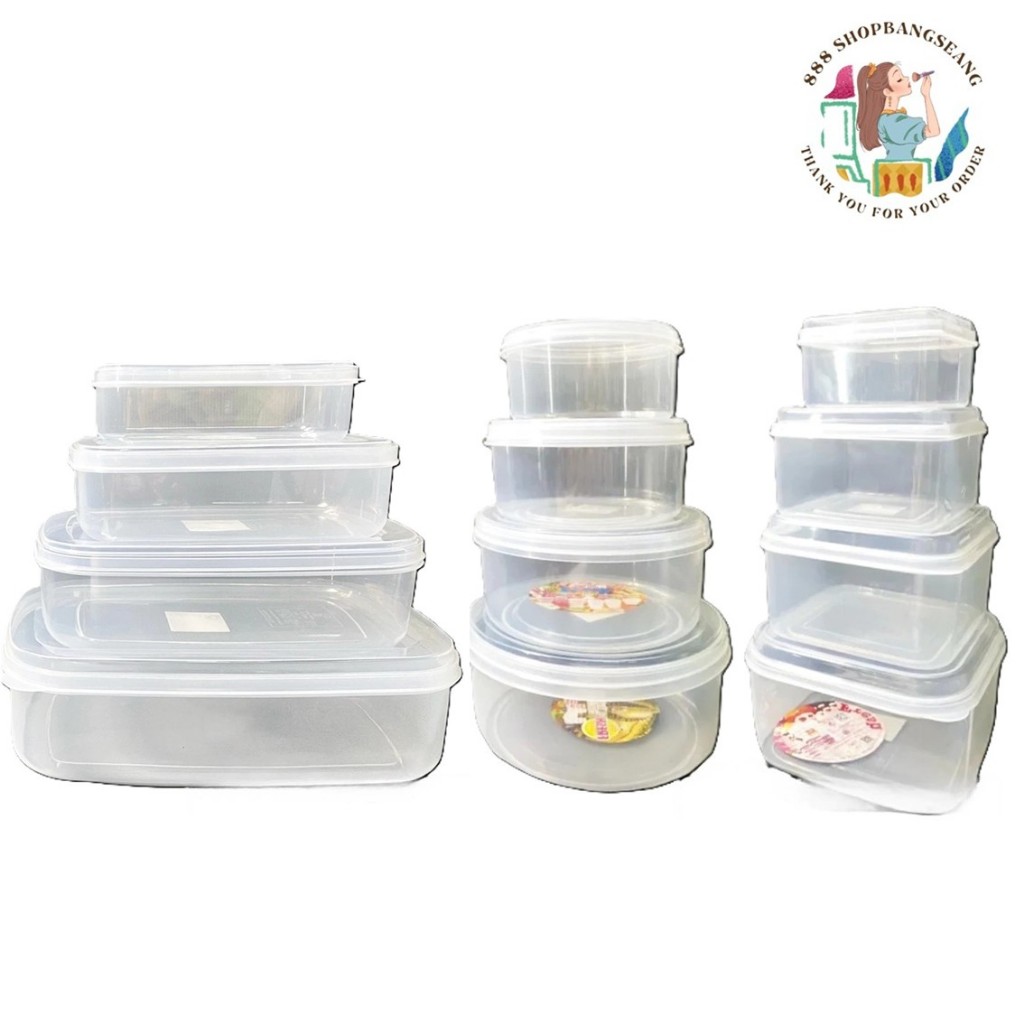 กล่องใส่อาหาร กล่องใส ทรงกลม ทรงสี่เหลี่ยม Cook ware