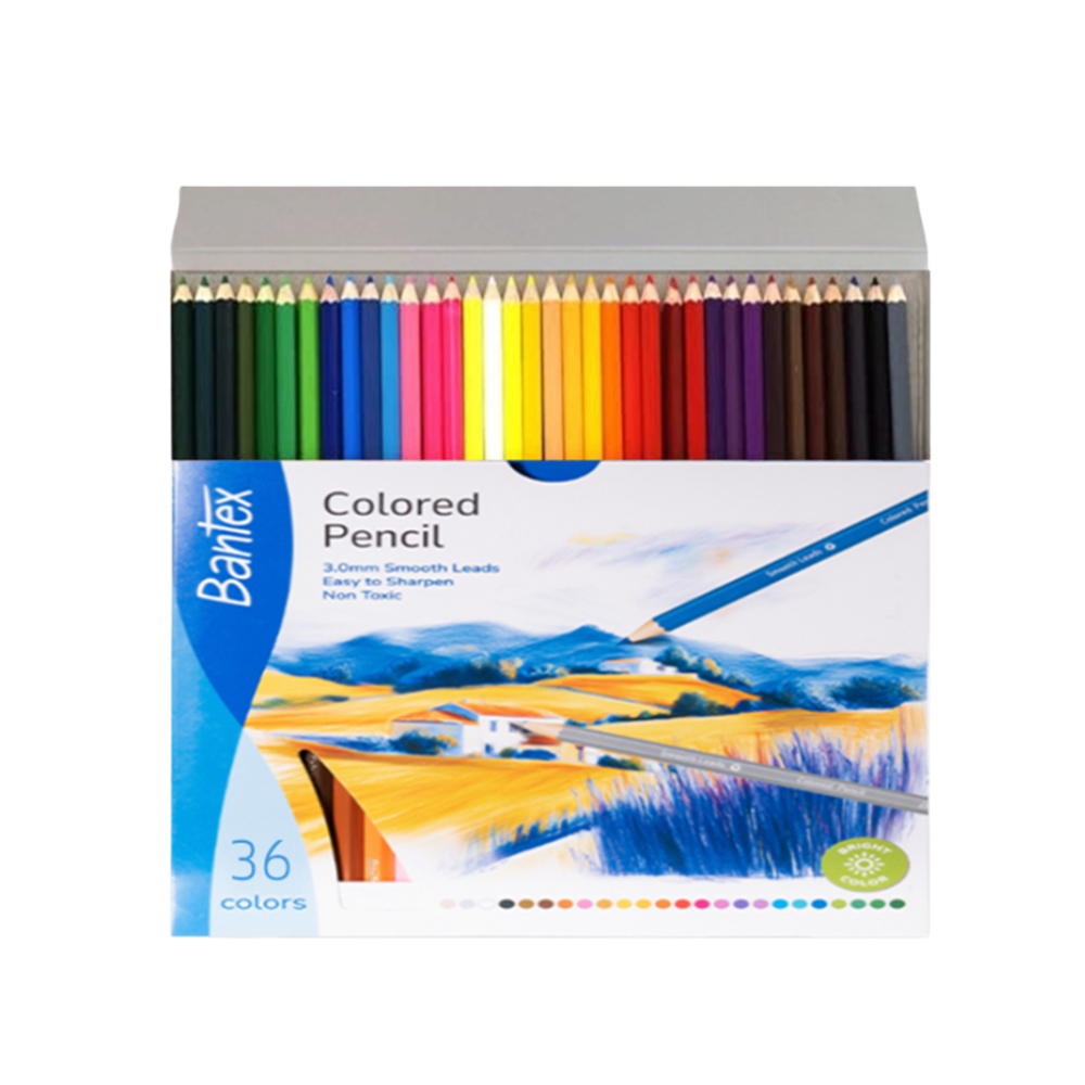 [ฟรีกบเหลา] Bantex สีไม้ ดินสอสี 36 สี คุณภาพดี ระบายลื่น เฉดสีธรรมชาติ อุปกรณ์การเรียน Color pencil