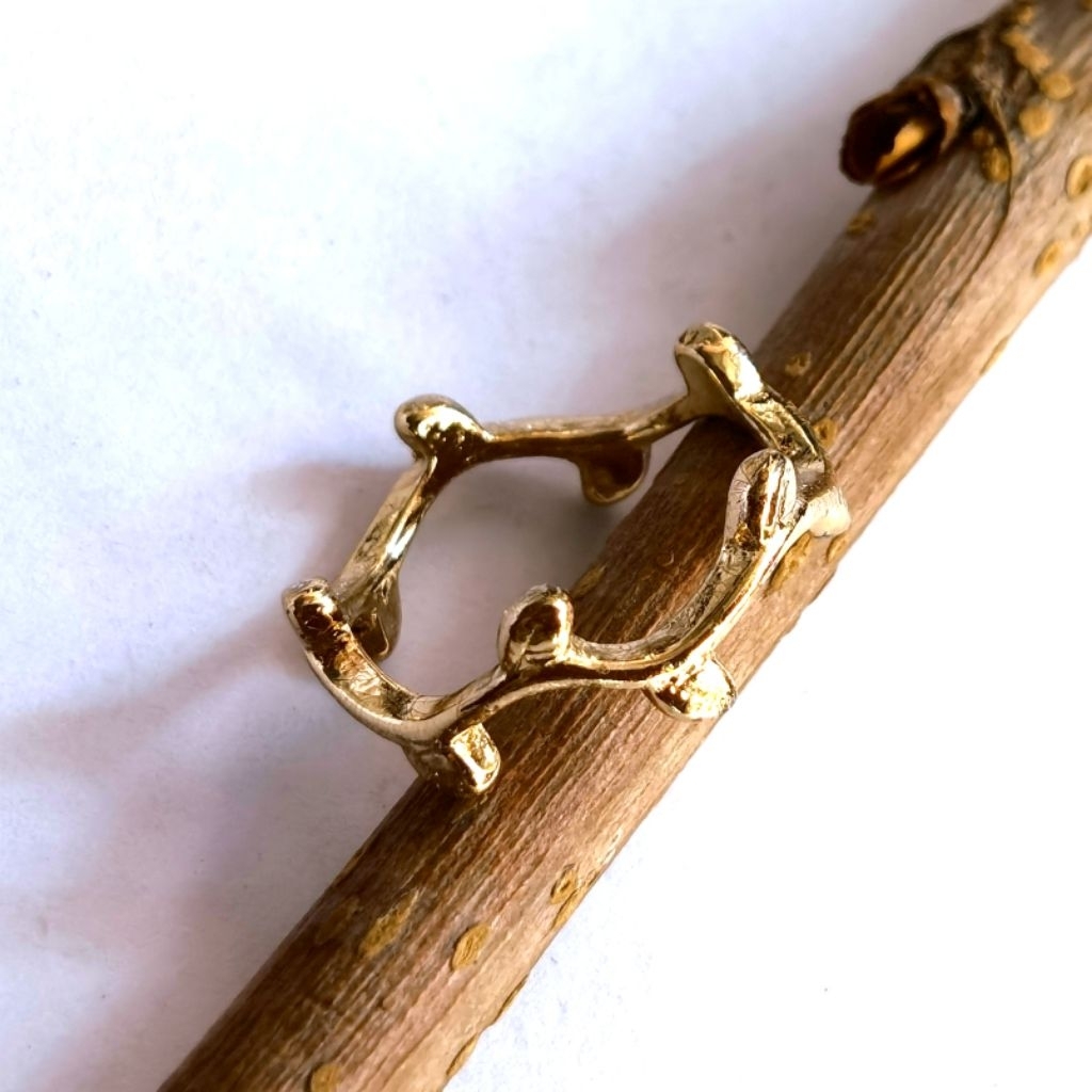 ไซส์ 4.5,7 แหวนทอง แหวนใบไม้ แหวนเรียบๆ gold leaves ring beerboutique