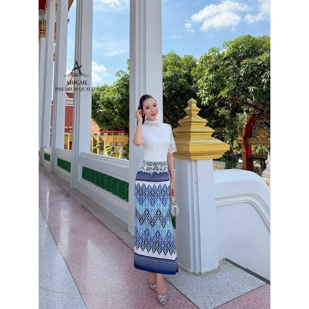 เช็คสินค้าก่อนสั่งซื้อ สั่งแล้วห้ามยกเลิกน๊าค๊าABIGAIL เซ็ท2ชิ้น เสื้อลูกไม้แขนสั้น navy