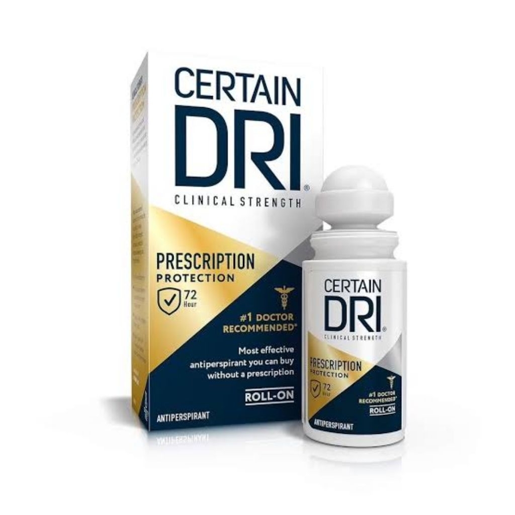 Certain DRI - Prescription แท้ 100% โรลออนกำจัดเหงื่อและกลิ่นกาย จาก ได้ผลแน่นอนไม่ต้องฉีดโบท๊อกซ์ 3วันทาครั้งเดียว