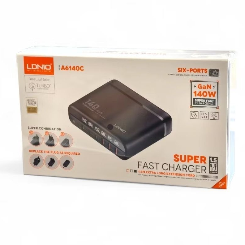 LDNIO Super fast charge A614OC 140W ชาร์จเร็วสุดๆ 6 พอร์ต