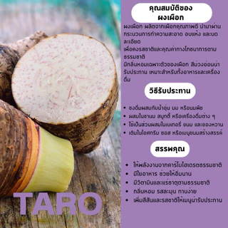 ผงเผือก แท้ 100% ไม่แต่งสี ไม่แต่งกลิ่น (Taro Powder) ขนาด 100 กรัม