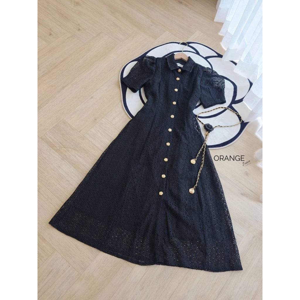 ครบไซซ์ S-5XL❗เดรสลูกไม้ขาวสวยหรู!!! Maxi Dress เดรสสีขาวผ้าลูกไม้กระดุมหน้า+เข็มขัดโซ่ งานป้าย Orange Juice ราคา ถูกที่สุด ดีลบีเคเค แกลเลอรีภาพที่ 9