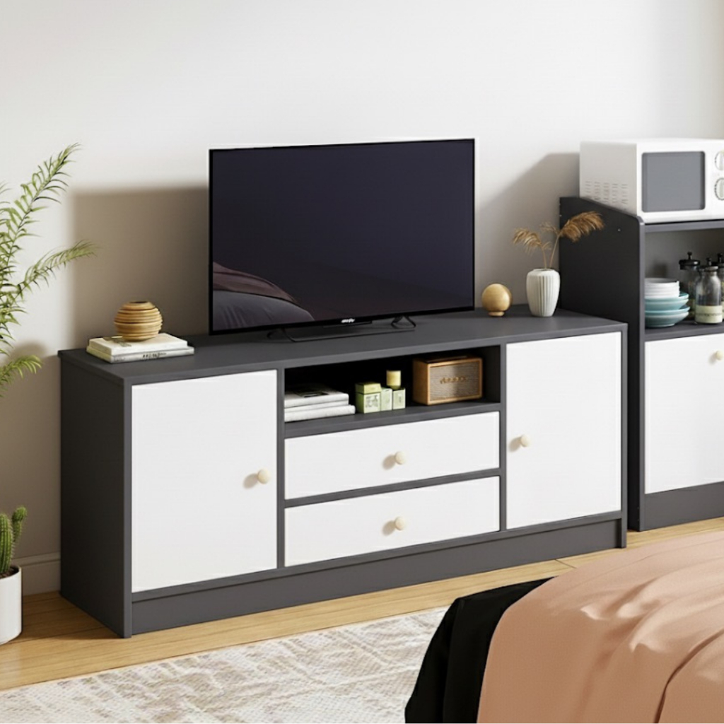 ชั้นทีวี 65/55/32 นิ้ว สไตล์ luxury โต๊ะโทรทัศน์ ตู้วางของพร้อมลิ้นชัก ตู้วางของแบบตั้งพื้น พร้อมส่ง