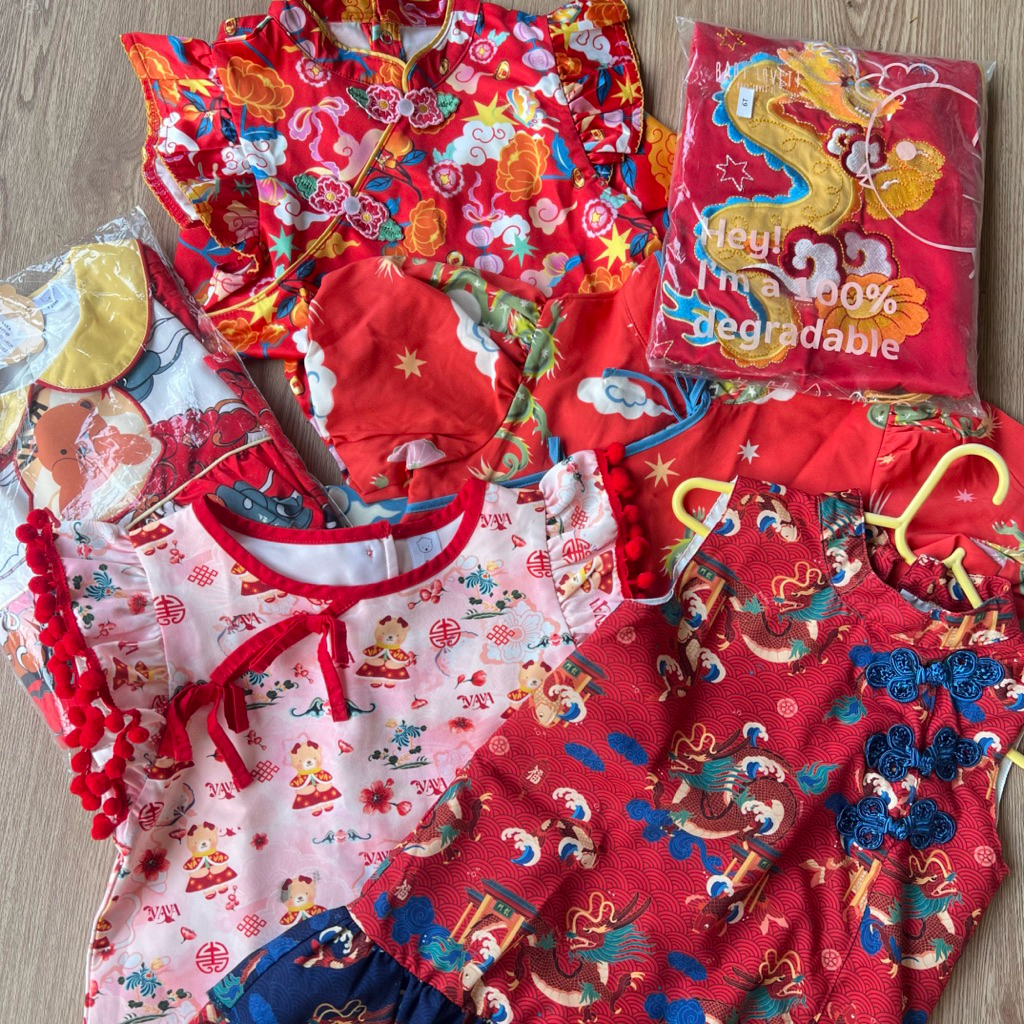 มือสอง : รวมชุดตรุษจีนเด็กผู้หญิง เด็กผู้ชาย size  4-5T the land of vava little blt