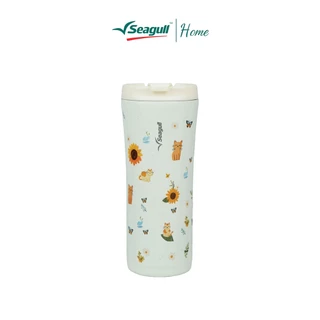 Seagull แก้วน้ำสุญญากาศ มินิมอล 0.5 ลิตร (พิมพ์ลาย) ลายพิมพ์พิเศษ เก็บร้อน-เย็น พกพาสะดวก ใส่ช่องแก้วในรถได้