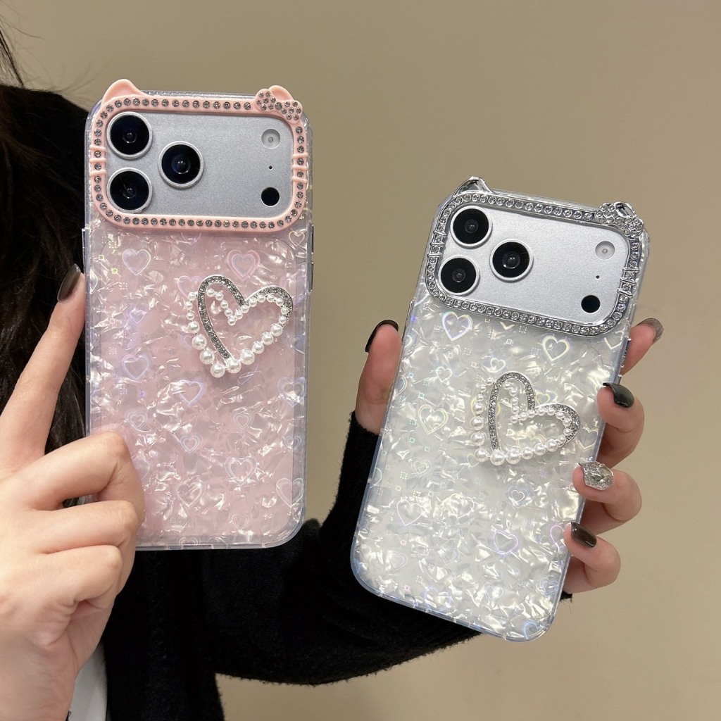 AD605 New case เคสเรซิ่นหัวใจ  สำหรับI11-17PM กันกระแทกได้ สินค้าพร้อมจัดส่งจากไทย