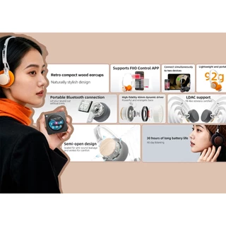 [ประกันศูนย์ไทย] FiiO EH11 หูฟังบลูทูธ6.0 ครอบหู สไตล์ Retro-Futurism ดีไซน์กึ่งเปิดน้ำหนักเบา
