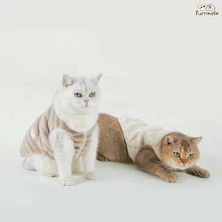 เสื้อแมวกันหนาว แขนกุด ผ้านุ่ม บุขนด้านใน ใส่ง่าย ถอดง่าย สำหรับแมวขนสั้น-ขนยาว Soft Fluffy Pet Clothes