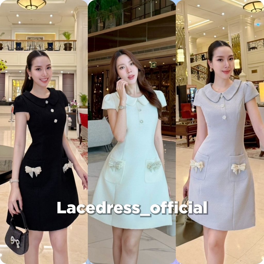 Shimmer ● เดรสสั้นผ้าทวิตออกงานน่ารัก