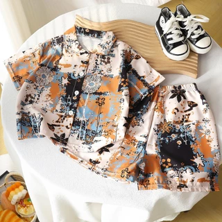 ชุดเซ็ต2ชิ้น เสื้อเชิ้ตฮาวาย+กางเกงขาสั้น มีหลายแบบให้เลือก เด็กโตใส่ได้ งานจริงสวย