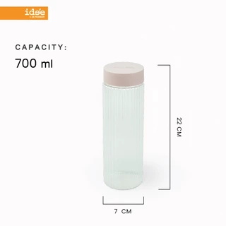 ide'e [3 PCS] ขวดน้ำพลาสติกทรงกระบอก รุ่น PNP3621 ความจุ 700 ml. พลาสติก Food grade ขนาดพกพาใช้สะดวก