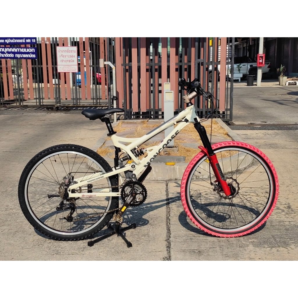 เสือภูเขา Full-sus Mongoose Teocali Comp ชุดขับ Sram x 7 27 speeds 3x9 เฟรมอลูมิเนียม วงล้อ Bontrage