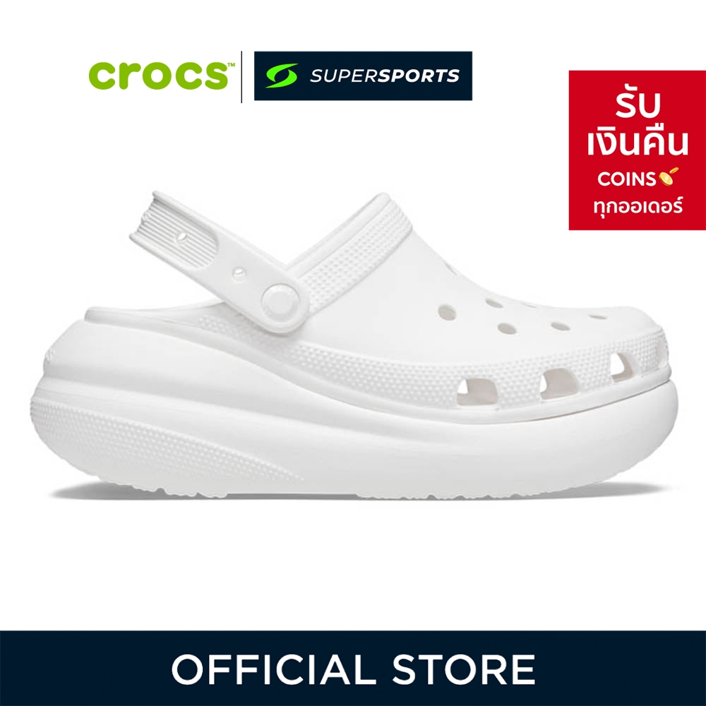 Crocs Classic Crush Clog รองเท้าลำลองส้นสูง ดีไซน์เด่น ใส่สบายทุกวัน