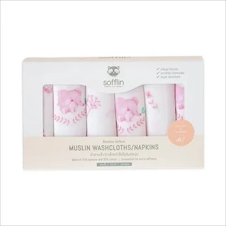 SOFFLIN ผ้าเช็ดหน้า ผ้าอาบน้ำ เนื้อผ้านุ่ม ซึมซับได้ดี ขนาด 12x12 นิ้ว