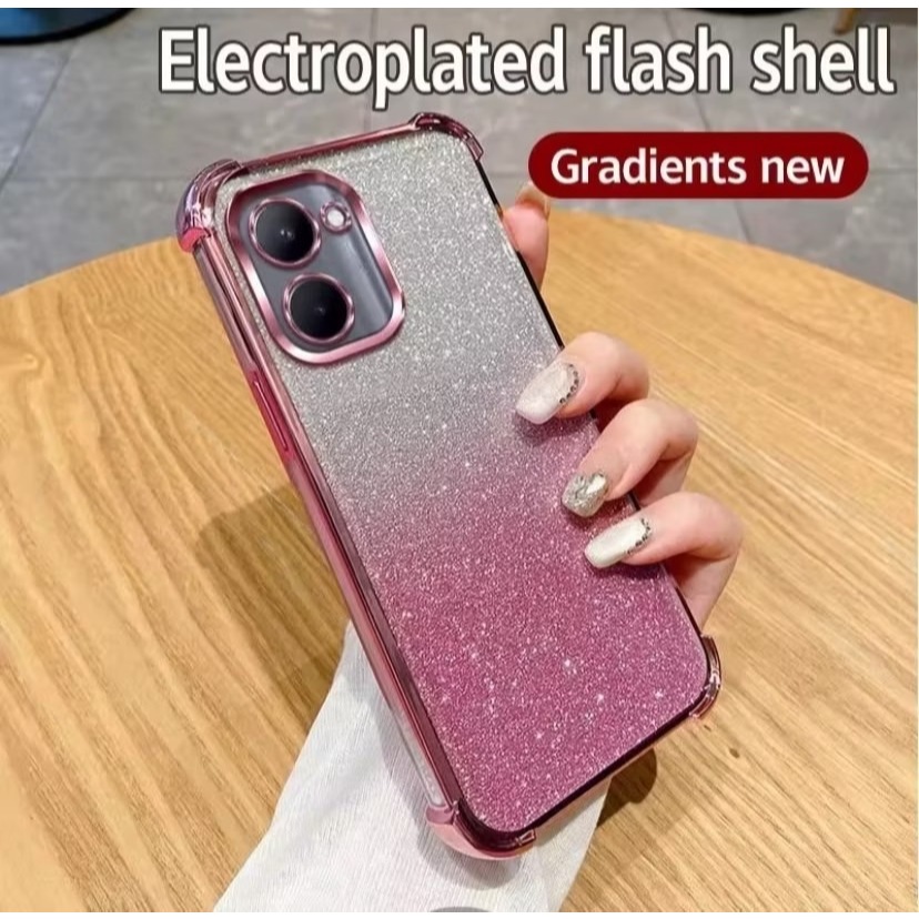 เคส กากเพชร สำหรับ VIVO YO3 YO3T Y18 Y28S Y28 4G เคสกันมุม กันกระแทก กันกล้อง หลากสี สวยหรู 2in1 EE1