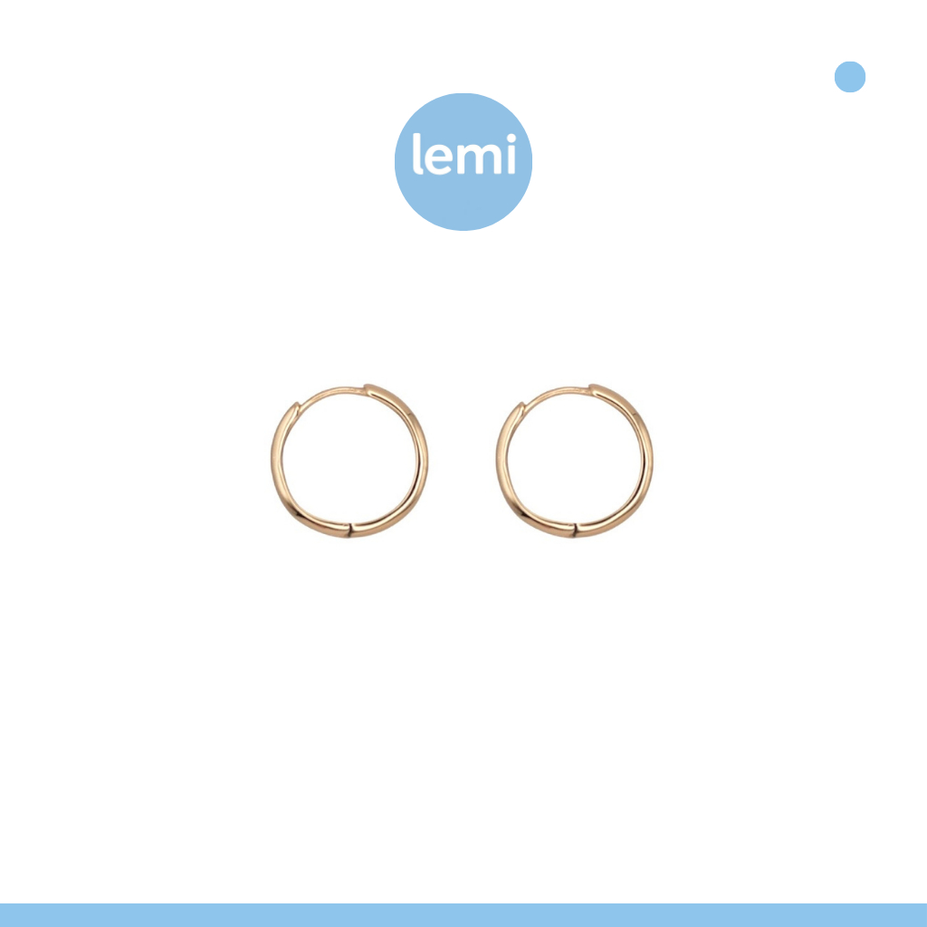 Lemi ต่างหูเพื่อผิวแพ้ง่าย Hoop Gold PVD Surgical Steel