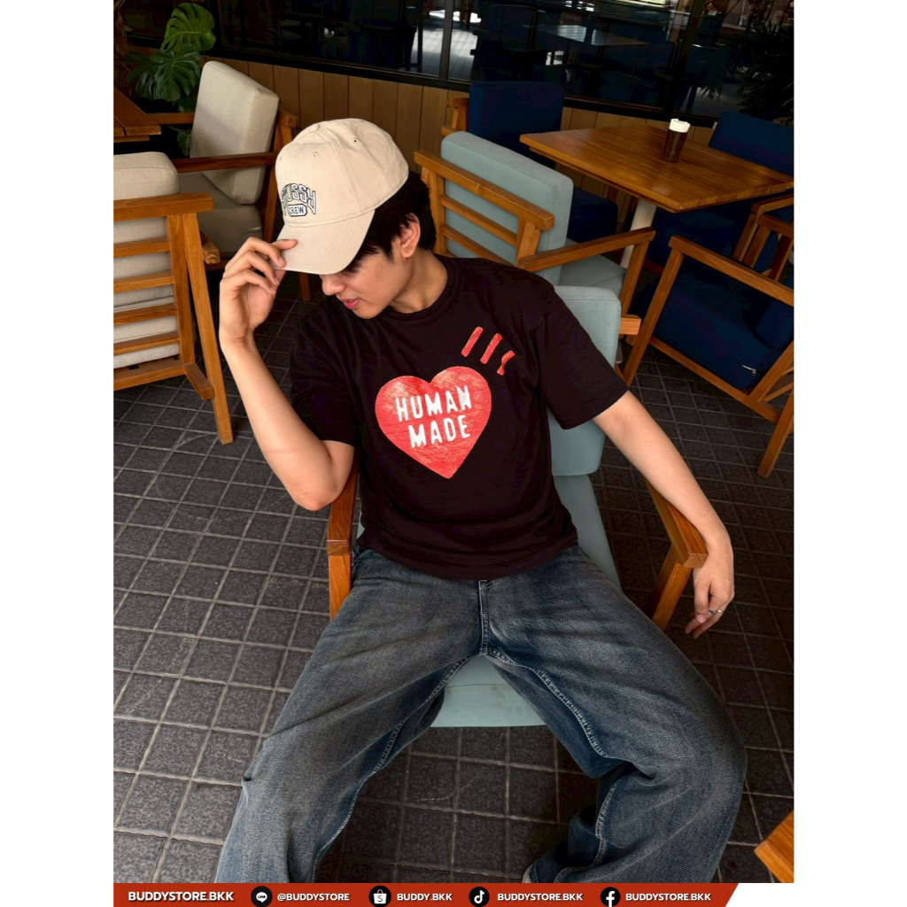 HUMAN MADE Graphic T-Shirt Heart (Black/White) | ลายหัวใจวาดมือ หลัง DRY ALLS คอลเล็คชันประจำปี 2026