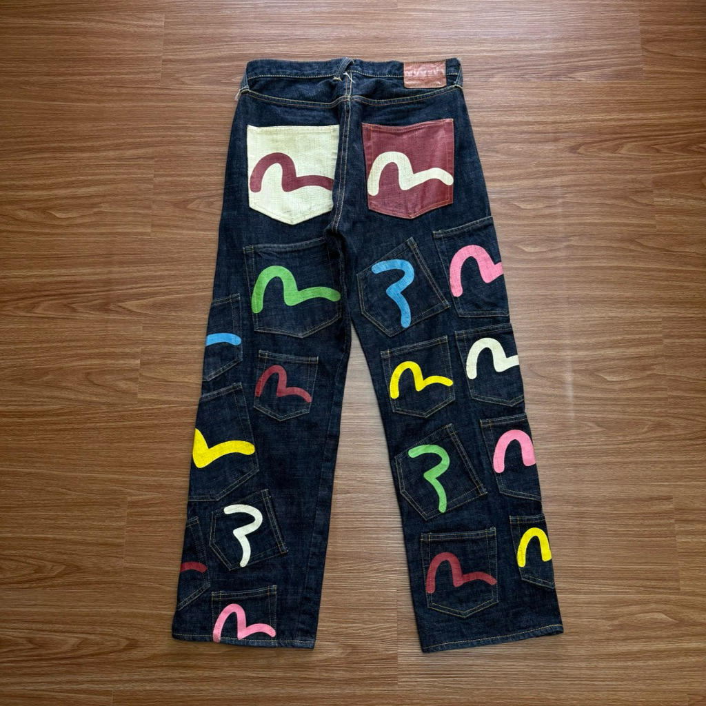 Evisu multi pocket jeans Rare by.yamane (แท้ต้นตำรับ) Made in China 🇨🇳