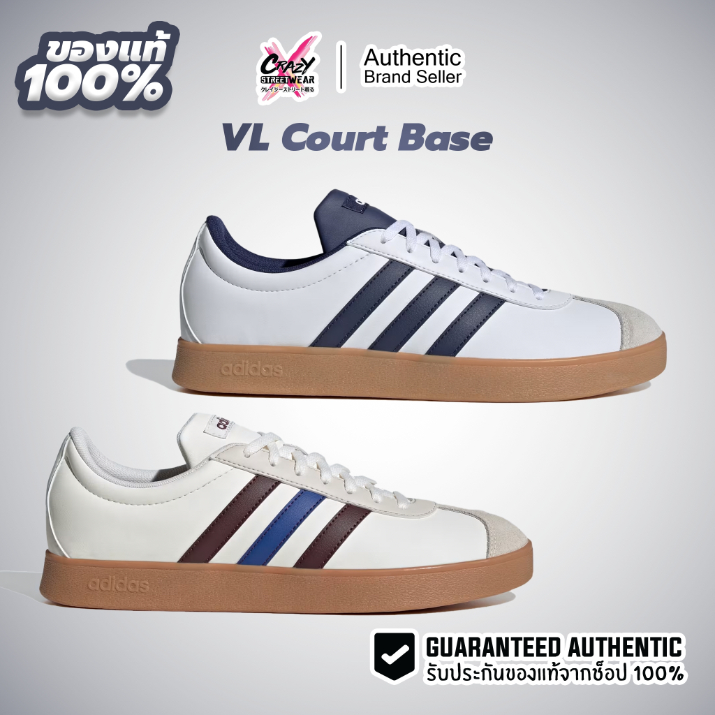 Adidas VL Court Base ของแท้ 100% ( JQ3034 / JQ3037 ) รองเท้าผู้ชาย Shoes อดิดาส
