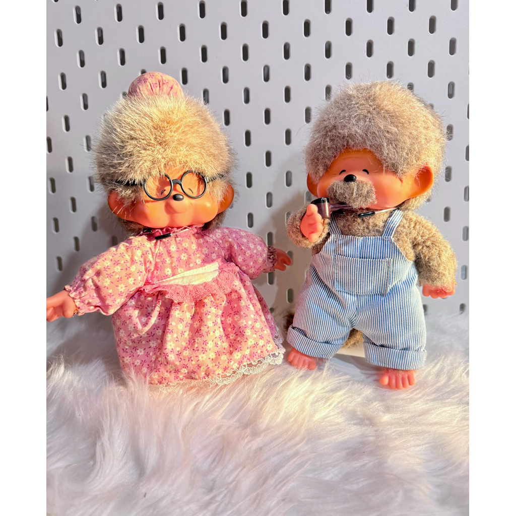 [พร้อมส่ง] ม่อนชิชิ คุณตาคุณยาย Monchhichi grandpa & grandma กล่องแดงงานยุโรป ของแท้ 💯