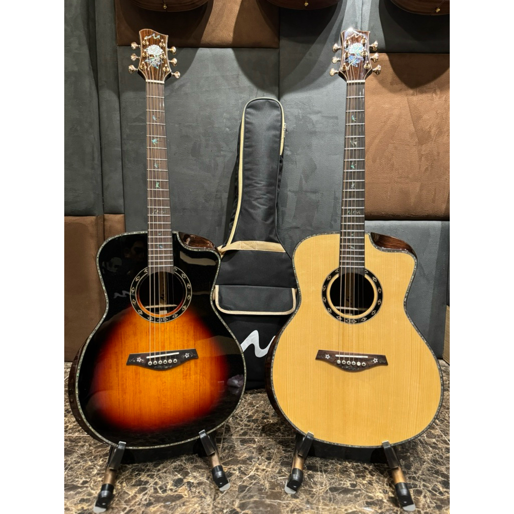 กีต้าร์โปร่ง Most M-11 all solid ไม้แท้ทั้งตัว ดีไซร์หรู อาร์มเรส3จุด