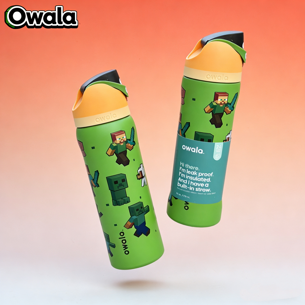 （จัดส่งจากประเทศไทย）ขวด Owala x Minecraft 32 𝗢𝘇/24oz เอาใจลูกชายสายเกมเมอร์