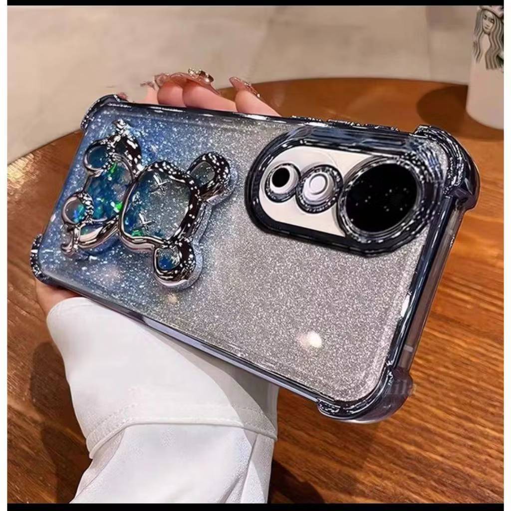 เคส หมี น่ารัก สำหรับ  VIVO V70  V40 V40PRO V60 V60LITE หมีตู้น้ำ กากเพชร สุดหรู ฟรุ้งฟริ้ง กันมุมกล้อง