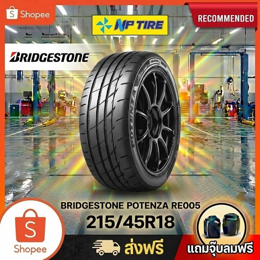ยาง 215/45R18 BRIDGESTONE POTENZA RE005   ราคาต่อเส้น  ปี 2026