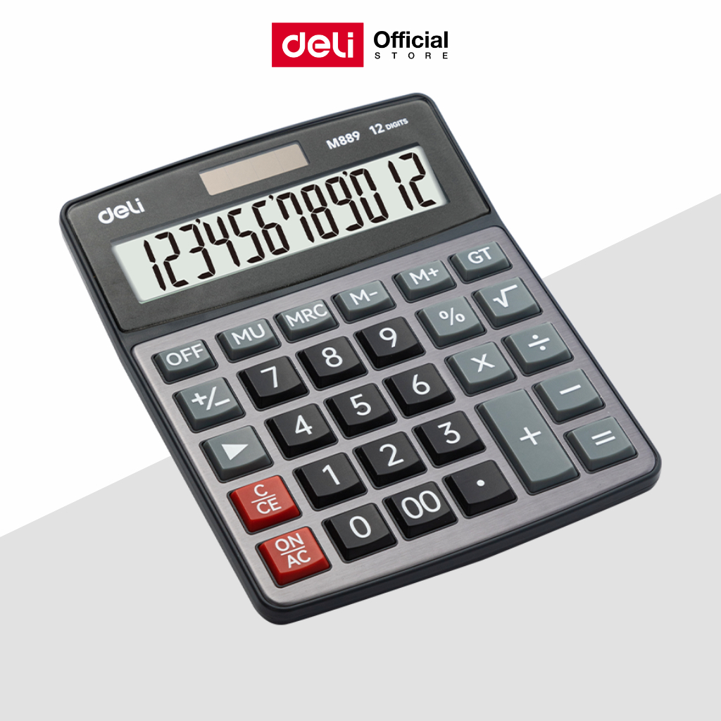 เครื่องคิดเลขตั้งโต๊ะ 12 หลัก Deli ขนาดใหญ่ จอกว้าง ใช้งานง่าย รับประกัน 3 ปี Calculator