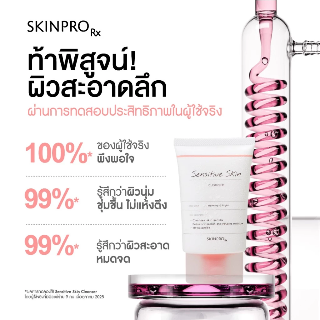 SKINPRO Rx Sensitive Skin Cleanser 50ml คลีนเซอร์เพื่อผิวแพ้ง่าย เติมความชุ่มชื้นให้ผิวแข็งแรง thumbnail 3