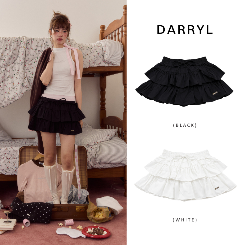 Nineties Design : Soft Heart ❤️ Skirts กระโปรง ระบายสั้น รุ่น Darryl