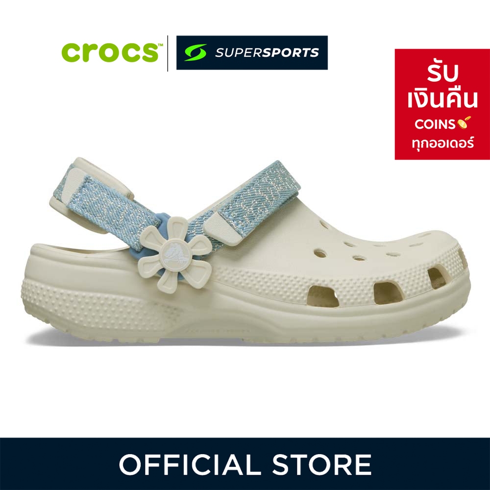 CROCS Classic Denim Flower Adjustable Backstrap รองเท้าลำลองเด็ก