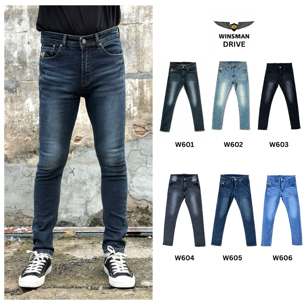 WInsman Drive เดฟยืดฟอกเฟดกางเกงยีนส์ชายทรงเดฟสลิมฟิต(Comfort Slim-Fit)ผ้ายืดเนื้อนุ่มใส่สบาย ขอบ2ชั้น เป้าซิป ราคา ถูกที่สุด ดีลบีเคเค
