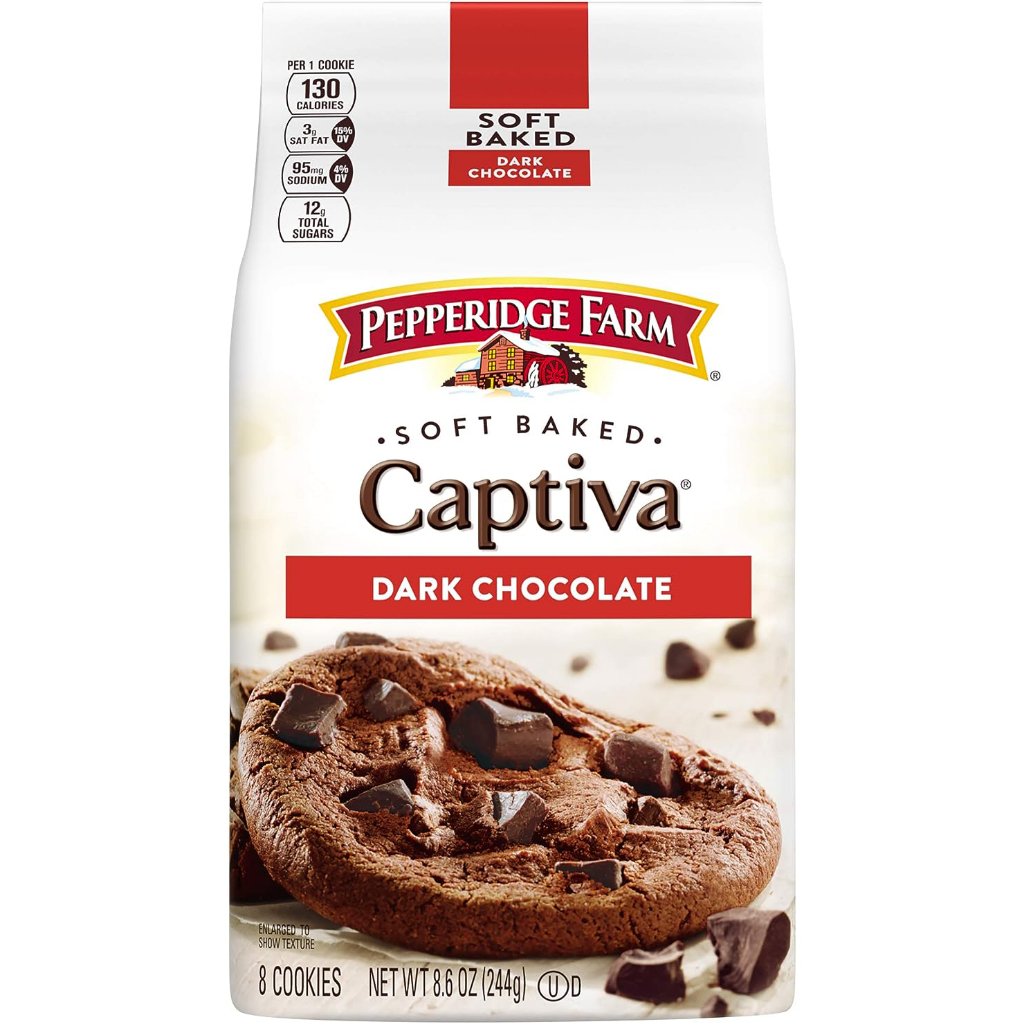 เปปเปอร์ริดจ์ฟาร์ม คุกกี้นุ่ม รสดาร์กช็อกโกแลต Pepperidge Farm Dark Chocolate 244G
