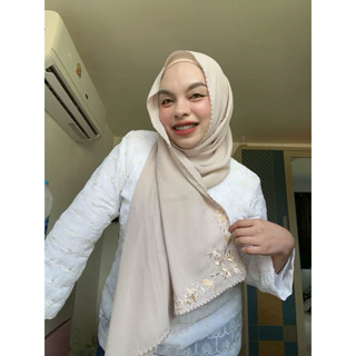 ชีฟองพรีเมี่ยมปักดอกติดเพชรShawlSukamChiffonPremium