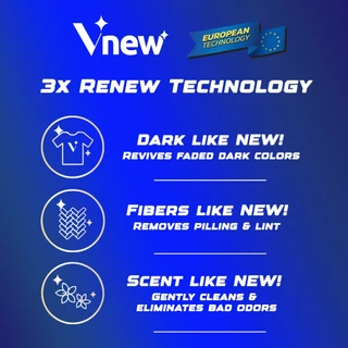 Vnew Black & Dark วีนิว น้ำยาซักผ้าสีเข้ม สีดำ ฟื้นคืนสีผ้าและซ่อมแซมเส้นใย 1.5L