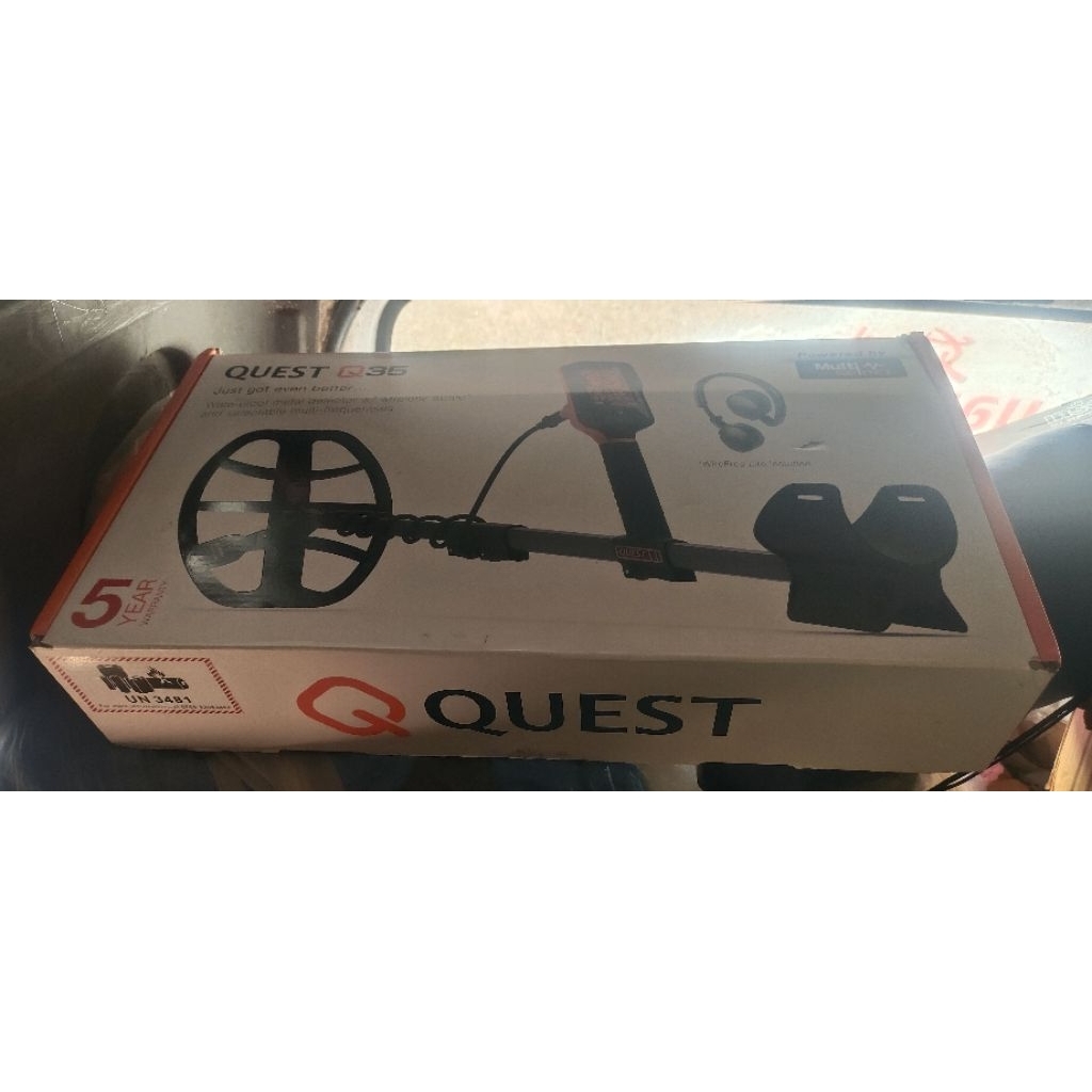 แถมฟรีหูฟังกันน้ำของแท้100% งานทะเลQuest Q35 เครื่องตรวจจับโลหะ Metal detector| ปกศ.เหลือ 10เดือน  จ