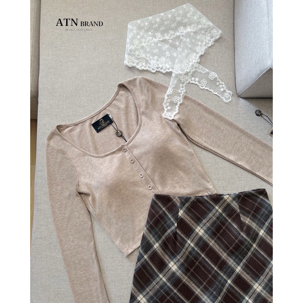 ATN(เช็คก่อนสั่ง) ชุดset2ชิ้น เสื้อแขนยาวแต่งกระดุม+กระโปรง สวยน่ารักมาก(XS-L) - รูปที่ 6