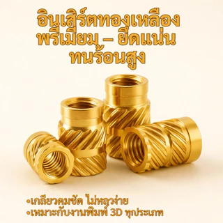 Brass Heat Set Inserts M1 M2 M3 M4 M5 M6 น็อตฝังทองเหลือง สำหรับพลาสติก งานพิมพ์ 3D Threaded Insert