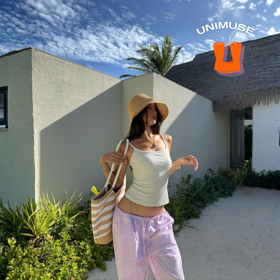 เสื้อสายเดี่ยวตัวยาว UNIMUSE สายเดี่ยว ทรงสวย ใส่สบาย เสื้อผ้าผู้หญิง ชุดใส่ไปทะเล