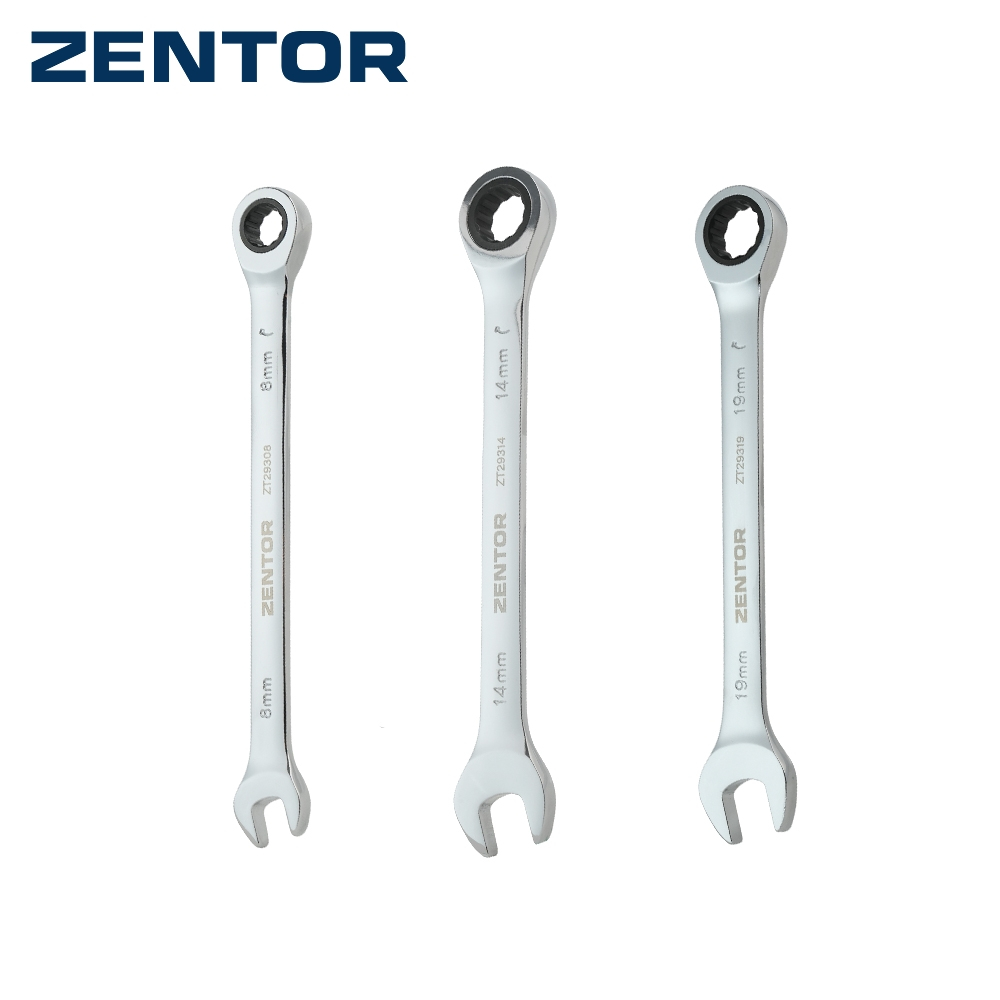 Zentor ประเเจข้าง ประแจแหวนข้าง ประเเจปากตาย แหวนฟรี 72T ขนาด 8/10/12/13/14/17/19 มม. แข็งแรง ทนทาน Ratchet Wrench