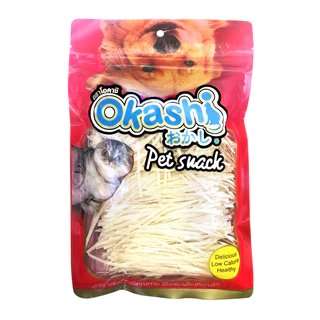Okashi โอคาชิ ปลาเส้น ขนมสุนัข-แมว-สัตว์เลี้ยง (ปลาเส้นเล็ก 150 กรัม) ขายดี