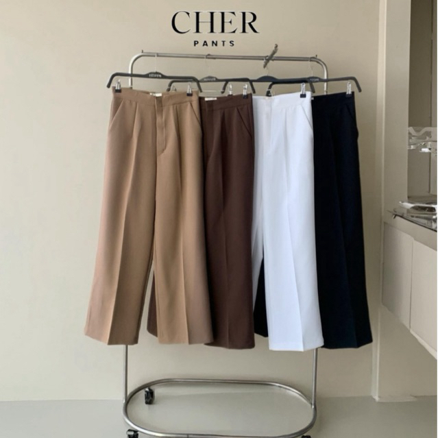 Cher pants #C017 ความยาว 38 นิ้ว กางเกงผ้าไมโครพรีเมี่ยม กางเกงสีขาวไม่ต้องใส่ซับใน (มีถึงเอว 34')