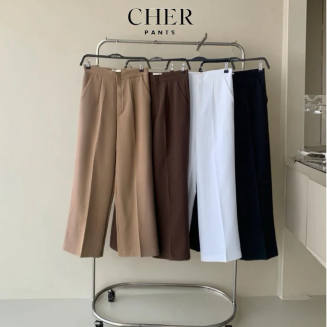 Cher pants #C017 ความยาว 38 นิ้ว กางเกงผ้าไมโครพรีเมี่ยม กางเกงสีขาวไม่ต้องใส่ซับใน (มีถึงเอว 34')